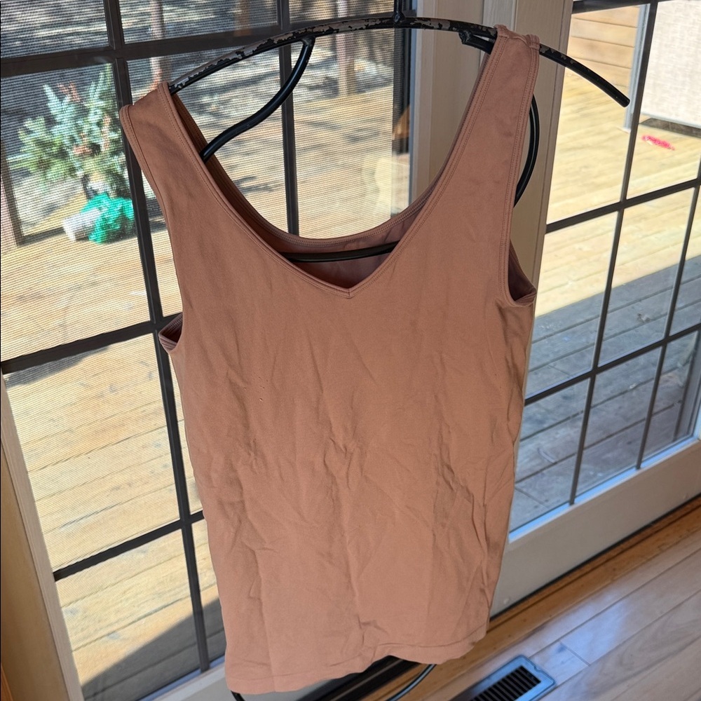 Nine West Essential‎ Reversible Tank Top Terracotta V-Neck Scoop Neck L/XL